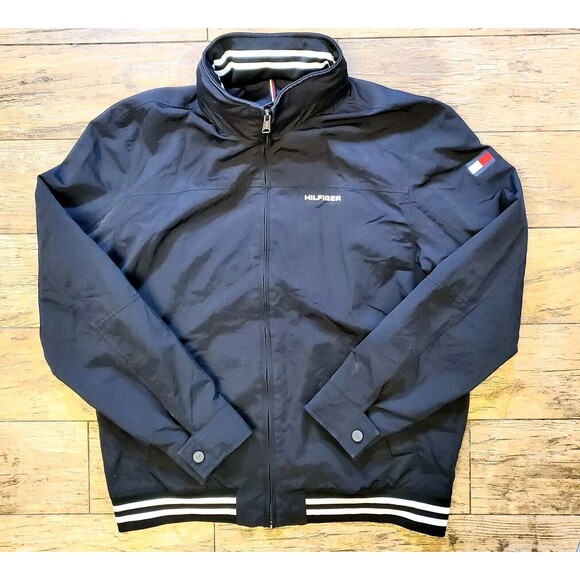 Tommy Hilfiger Men's Performance Hooded Jacket Size Large Black - Picture 1 of 12